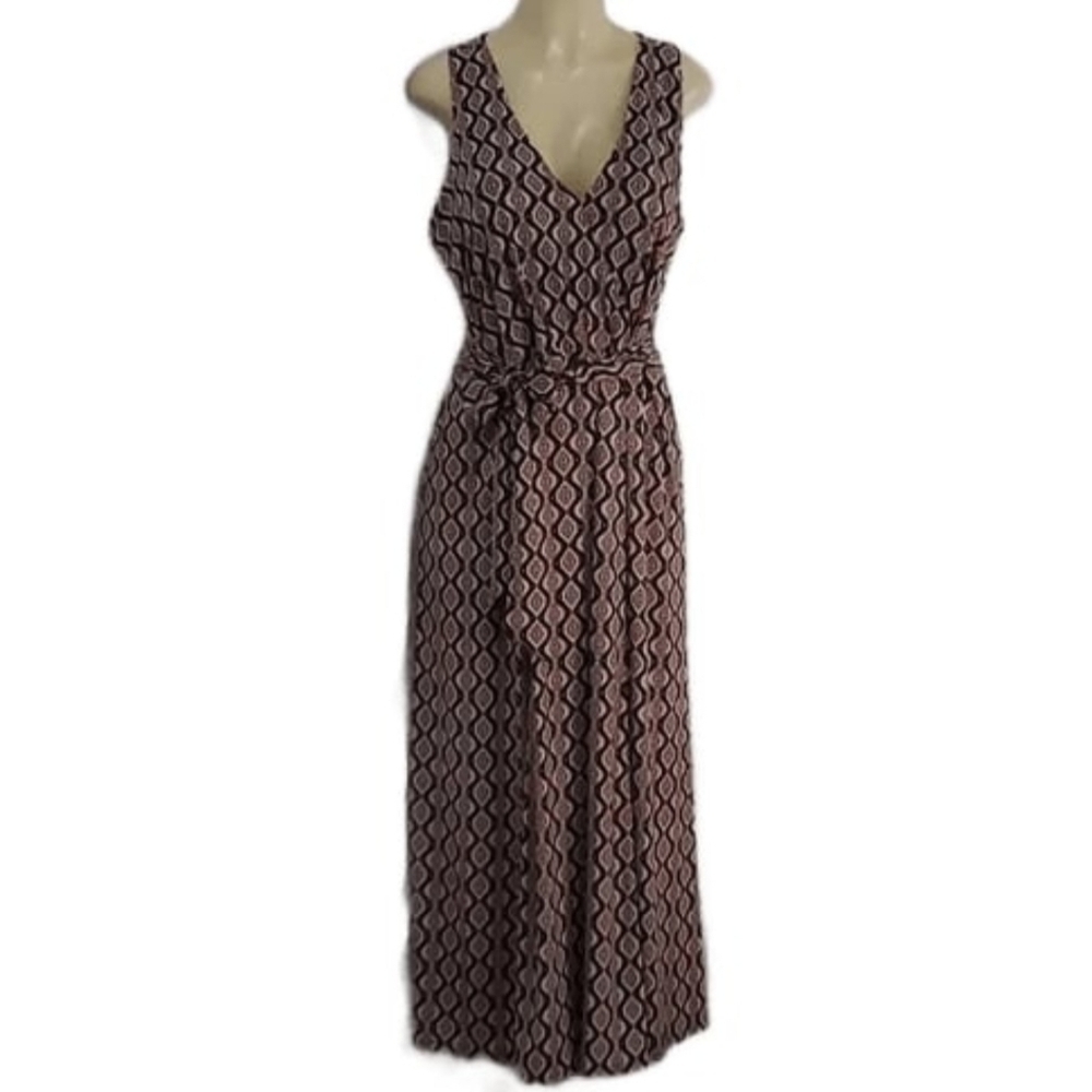 Enfocus Sleeveless Black And Red Maxi Dress Size14w